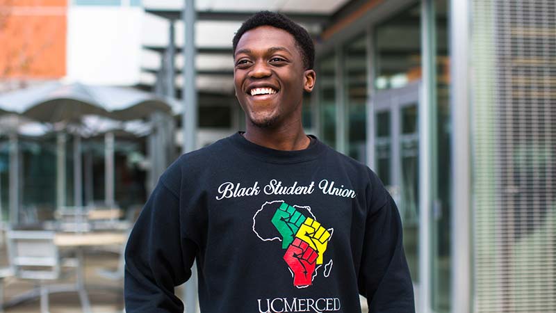 male student posing for the camera
